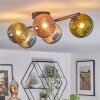 Chehalis Plafondlamp, Kogellampje Blauw, Groen, Koperkleurig, Rookkleurig, 5-lichts
