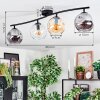 Ripoll Plafondlamp, Kogellampje Amber, Duidelijk, Rookkleurig, 4-lichts