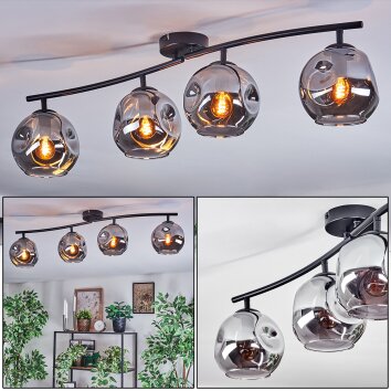 Ripoll Plafondlamp, Kogellampje Rookkleurig, 4-lichts