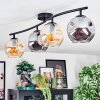 Ripoll Plafondlamp, Kogellampje Amber, Rookkleurig, 4-lichts