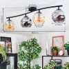 Ripoll Plafondlamp, Kogellampje Amber, Rookkleurig, 4-lichts
