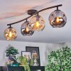 Ripoll Plafondlamp, Kogellampje Amber, Rookkleurig, 4-lichts