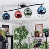Ripoll Plafondlamp, Kogellampje Blauw, Groen, Koperkleurig, 4-lichts