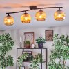 Ripoll Plafondlamp, Kogellampje Amber, 4-lichts