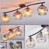 Ripoll Plafondlamp, Kogellampje Amber, Duidelijk, Rookkleurig, 4-lichts