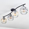 Ripoll Plafondlamp, Kogellampje Amber, Duidelijk, Rookkleurig, 4-lichts