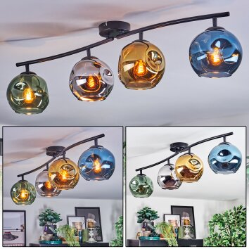 Ripoll Plafondlamp, Kogellampje Blauw, Chroom, Goud, Groen, Rookkleurig, 4-lichts