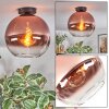 Koyoto Plafondlamp, Kogellampje 30 cm Duidelijk, Koperkleurig, 1-licht