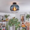 Koyoto Plafondlamp, Kogellampje 12 cm Blauw, Duidelijk, 1-licht