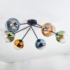 Koyoto Plafondlamp, Kogellampje 77.5 cm Blauw, Goud, Groen, Duidelijk, 6-lichts