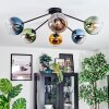 Koyoto Plafondlamp, Kogellampje 77.5 cm Blauw, Goud, Groen, Duidelijk, 6-lichts