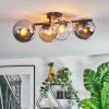 Koyoto Plafondlamp, Kogellampje Amber, Chroom, Duidelijk, Rookkleurig, 4-lichts