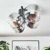 Koyoto Plafondlamp, Kogellampje Chroom, Duidelijk, Rookkleurig, 4-lichts