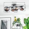 Koyoto Plafondlamp, Kogellampje Chroom, Duidelijk, Rookkleurig, 4-lichts