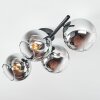 Koyoto Plafondlamp, Kogellampje Chroom, Duidelijk, Rookkleurig, 4-lichts