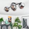 Koyoto Plafondlamp, Kogellampje Chroom, Duidelijk, Rookkleurig, 4-lichts
