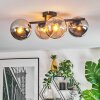 Koyoto Plafondlamp, Kogellampje Amber, Chroom, Rookkleurig, 4-lichts