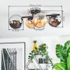Koyoto Plafondlamp, Kogellampje Amber, Chroom, Rookkleurig, 4-lichts