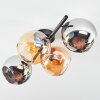 Koyoto Plafondlamp, Kogellampje Amber, Chroom, Rookkleurig, 4-lichts
