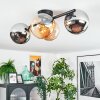 Koyoto Plafondlamp, Kogellampje Amber, Chroom, Rookkleurig, 4-lichts