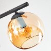 Koyoto Plafondlamp, Kogellampje Amber, Chroom, Duidelijk, Rookkleurig, 4-lichts