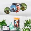 Koyoto Plafondlamp, Kogellampje Blauw, Groen, Koperkleurig, 4-lichts