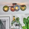 Koyoto Plafondlamp, Kogellampje Blauw, Groen, Koperkleurig, 4-lichts