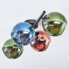 Koyoto Plafondlamp, Kogellampje Blauw, Groen, Koperkleurig, 4-lichts