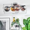 Koyoto Plafondlamp, Kogellampje Chroom, Goud, Duidelijk, Koperkleurig, Rookkleurig, 4-lichts
