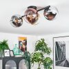 Koyoto Plafondlamp, Kogellampje Chroom, Goud, Duidelijk, Koperkleurig, Rookkleurig, 4-lichts