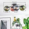 Koyoto Plafondlamp, Kogellampje Blauw, Groen, Duidelijk, Koperkleurig, 4-lichts