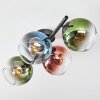 Koyoto Plafondlamp, Kogellampje Blauw, Groen, Duidelijk, Koperkleurig, 4-lichts