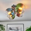 Koyoto Plafondlamp, Kogellampje Blauw, Groen, Duidelijk, Koperkleurig, 4-lichts