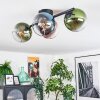 Koyoto Plafondlamp, Kogellampje Blauw, Groen, Duidelijk, Koperkleurig, 4-lichts