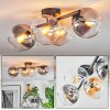 Koyoto Plafondlamp, Kogellampje Amber, Duidelijk, Rookkleurig, 4-lichts