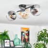 Koyoto Plafondlamp, Kogellampje Amber, Duidelijk, Rookkleurig, 4-lichts
