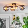 Koyoto Plafondlamp, Kogellampje Amber, Duidelijk, Rookkleurig, 4-lichts