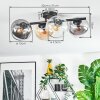 Koyoto Plafondlamp, Kogellampje Amber, Duidelijk, Rookkleurig, 4-lichts