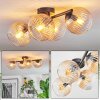 Koyoto Plafondlamp, Kogellampje Amber, Duidelijk, 4-lichts