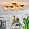 Koyoto Plafondlamp, Kogellampje Amber, Duidelijk, 4-lichts
