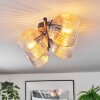 Koyoto Plafondlamp, Kogellampje Amber, Duidelijk, 4-lichts