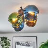 Koyoto Plafondlamp, Kogellampje Blauw, Goud, Groen, 4-lichts