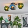 Gastor Plafondlamp, Kogellampje Blauw, Chroom, Groen, Rookkleurig, 4-lichts
