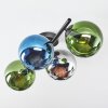 Gastor Plafondlamp, Kogellampje Blauw, Chroom, Groen, Rookkleurig, 4-lichts