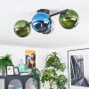 Gastor Plafondlamp, Kogellampje Blauw, Chroom, Groen, Rookkleurig, 4-lichts