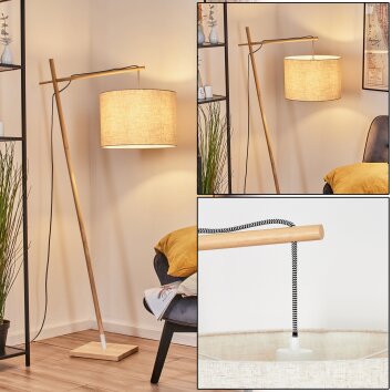 Bassagoda Staande lamp Natuurlijke kleuren, Wit, 1-licht