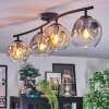 Ripoll Plafondlamp, Kogellampje Amber, Duidelijk, Rookkleurig, 4-lichts