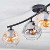 Ripoll Plafondlamp, Kogellampje Amber, Duidelijk, Rookkleurig, 4-lichts