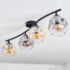 Ripoll Plafondlamp, Kogellampje Amber, Duidelijk, Rookkleurig, 4-lichts
