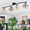 Ripoll Plafondlamp, Kogellampje Amber, Duidelijk, Rookkleurig, 4-lichts